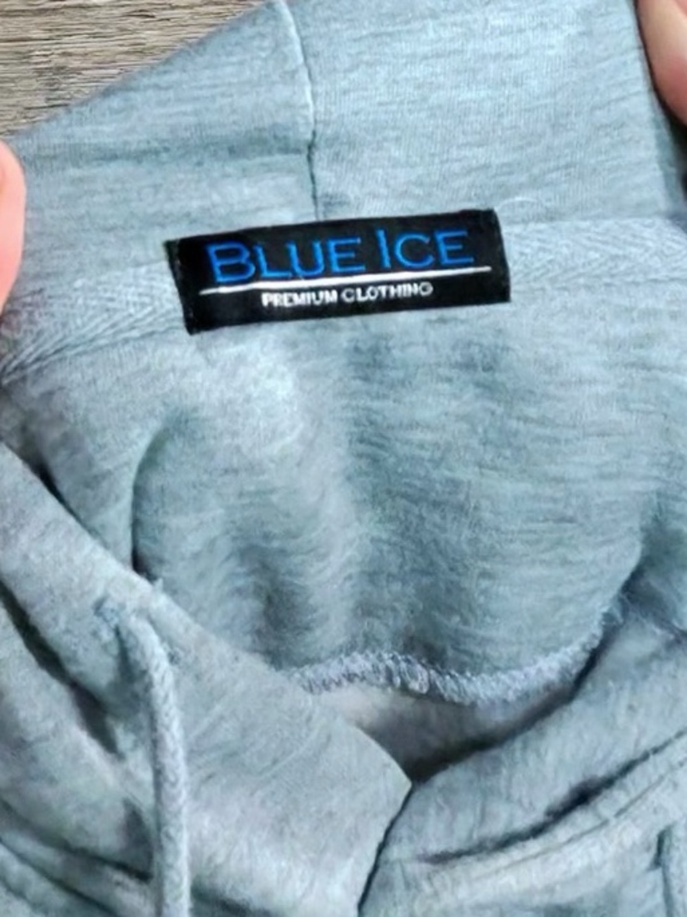 Blue Ice Men's Pullover Hoodie in Light Gray with Kangaroo Pocket - Picture 7 of 7